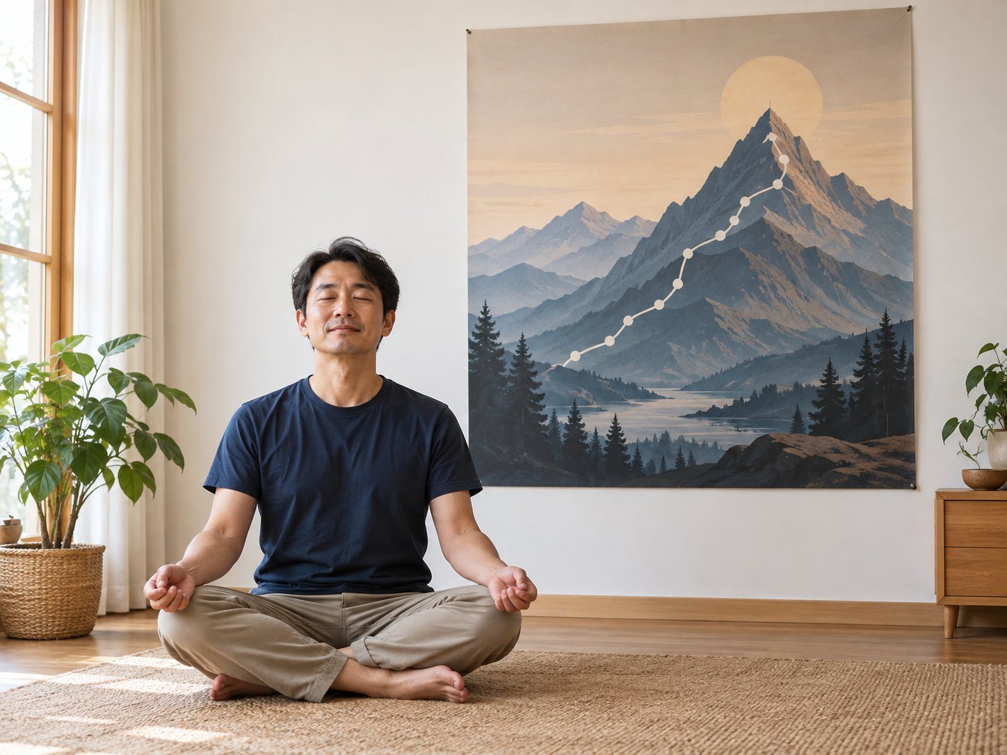 The 'Mountain of Merit' 10,000 Minute Meditation Tracker